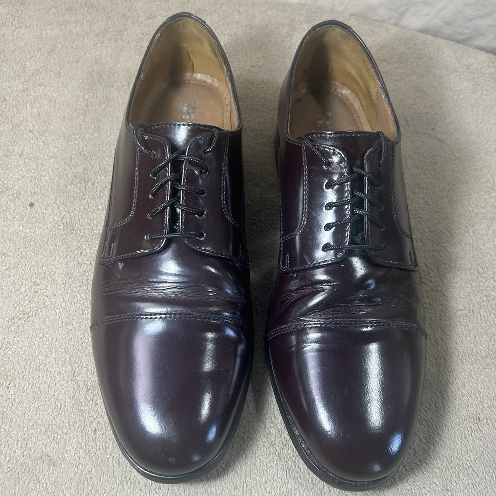 Florsheim Broxton Cap Toe Dress Shoes Mens 9 D Burgundy Leather Oxford 11222-601